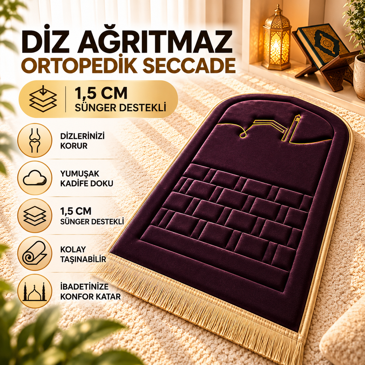 MİHRA Premium Ortopedik Seccade